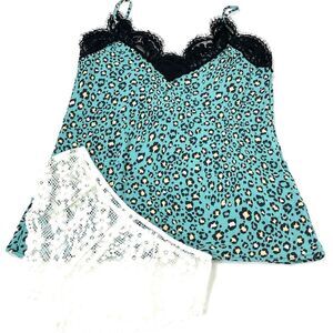 Fantastic Fawn Leopard Print Cami & Floral Lace Panties